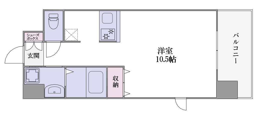 エイペックス上本町(ワンルーム/4階)の間取り写真