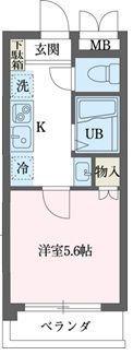 ゼルコバハイツ(1K/1階)の間取り写真