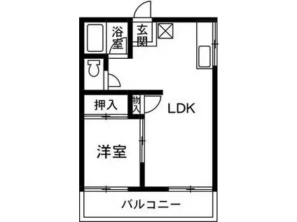 箱田ハイツ(1LDK/2階)の間取り写真