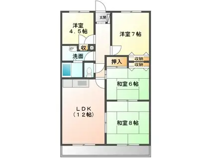 ワールドテラス(4LDK/5階)の間取り写真