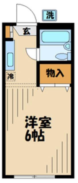 パークサイドハイツ(1K/2階)の間取り写真