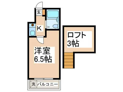 イーストウェル長津田(1K/2階)の間取り写真