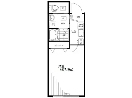 ソレイユ ラデュー(1K/1階)の間取り写真