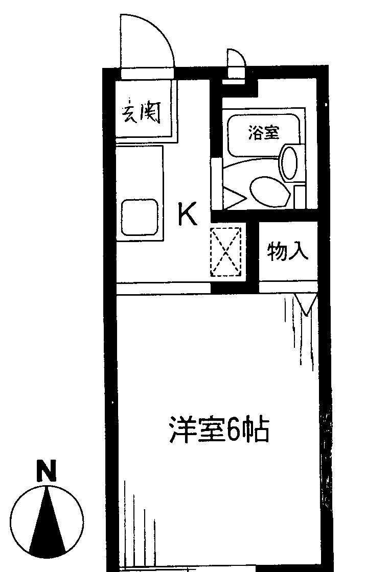サンリバー1130(1K/1階)の間取り写真