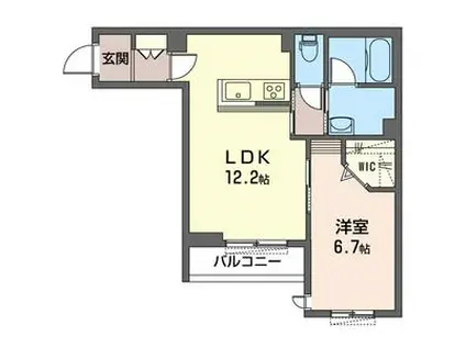 ＪＲ東海道本線 鴨宮駅 徒歩7分 3階建 築4年(1LDK/1階)の間取り写真