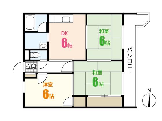 妙マンション(3DK/2階)の間取り写真