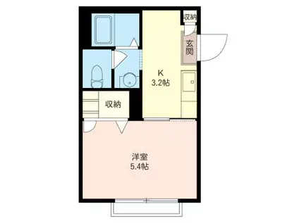 シャーメゾン グランパレスニイクラ(1K/1階)の間取り写真