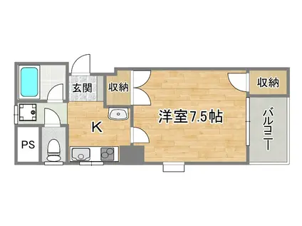 辻産業第1ビル(1K/4階)の間取り写真