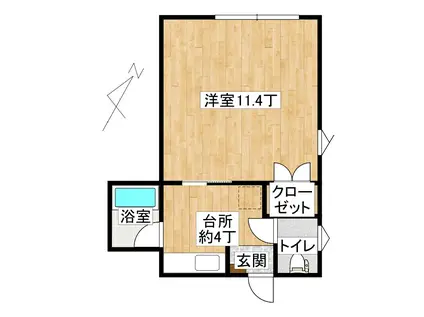 タイロンビル HIROOMS OMACHI(1K/2階)の間取り写真