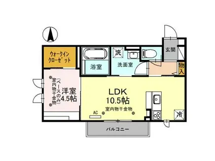 AILE DANGE(1LDK/1階)の間取り写真