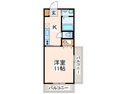 メゾン・ド・一熊(1K/6階)の間取り写真