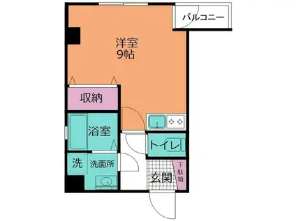 高島本町 MS(ワンルーム/4階)の間取り写真
