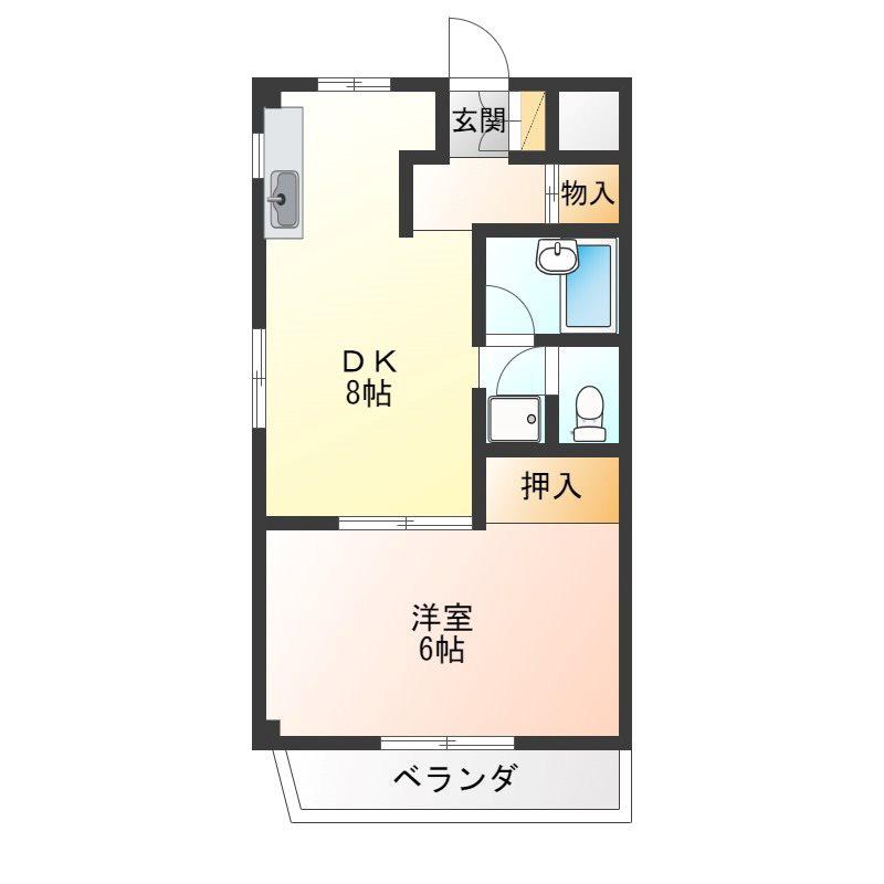 レジデンス滝の原(1DK/4階)の間取り写真