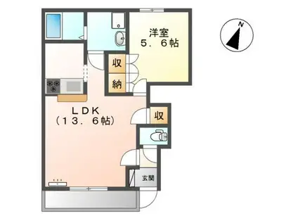 カリーノ桜井I(1LDK/1階)の間取り写真