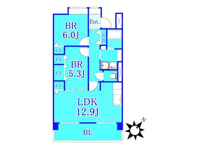 アルテーヌ新横浜(2LDK/3階)の間取り写真