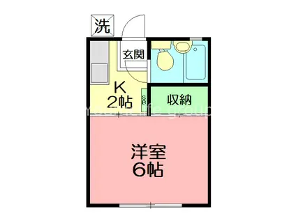 栄ハイツ(1K/1階)の間取り写真