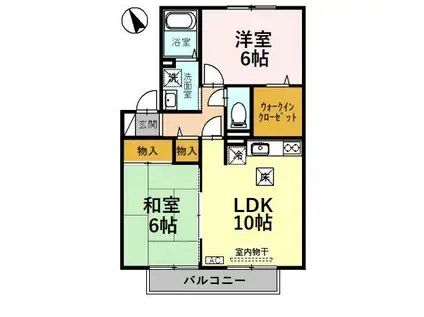 フォレストA(2LDK/2階)の間取り写真