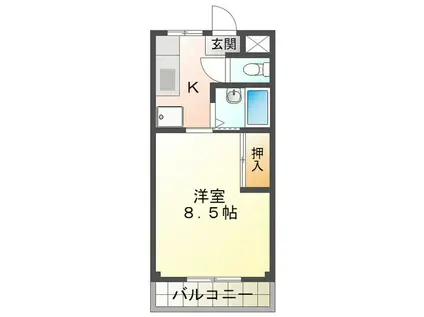 ジョイフル(1K/2階)の間取り写真