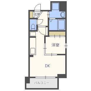 アクアプレイス南堀江(1LDK/7階)の間取り写真
