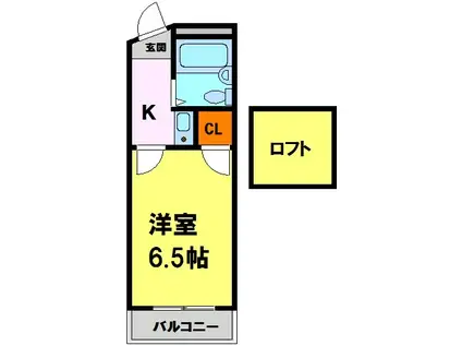 千代松マンション(1K/2階)の間取り写真