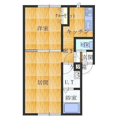 レモンハイツ山の手(1LDK/2階)の間取り写真