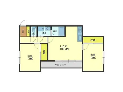 ハイツ千代田町(2LDK/2階)の間取り写真