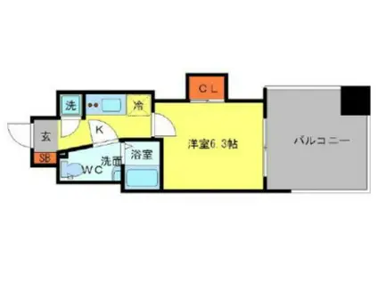 SERENITE本町エコート(1K/6階)の間取り写真