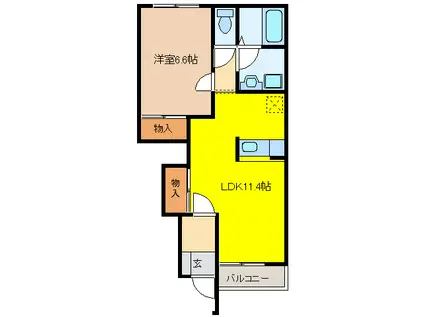 コンフォース(1LDK/1階)の間取り写真