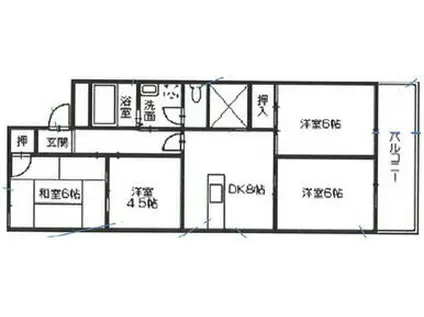 ホープス国府(4DK/4階)の間取り写真