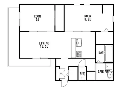 AMATERRACE(2LDK/3階)の間取り写真