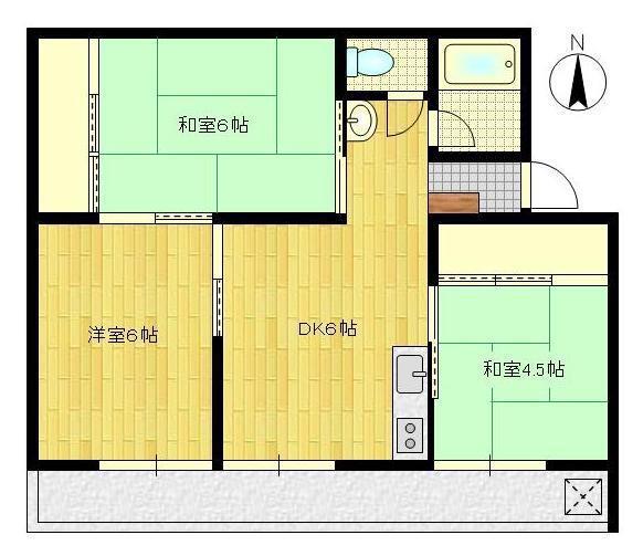 百崎マンション(3DK/2階)の間取り写真