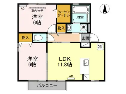 コート・ラ・ルナ(2LDK/2階)の間取り写真