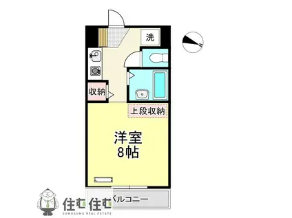 ステップVIII(ワンルーム/2階)の間取り写真