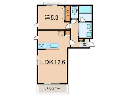クレア岡本(1LDK/2階)の間取り写真