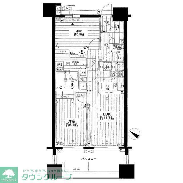 アルシオン本川越(1LDK/2階)の間取り写真