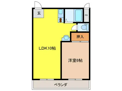 エステート・ミトA棟(1LDK/2階)の間取り写真