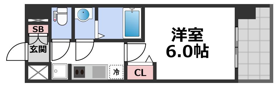 プレサンス東小橋エレディータ(1K/10階)の間取り写真