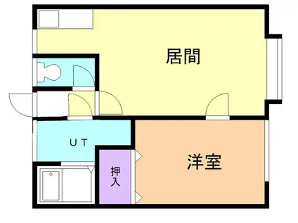 アミーエ中島(1LDK/2階)の間取り写真