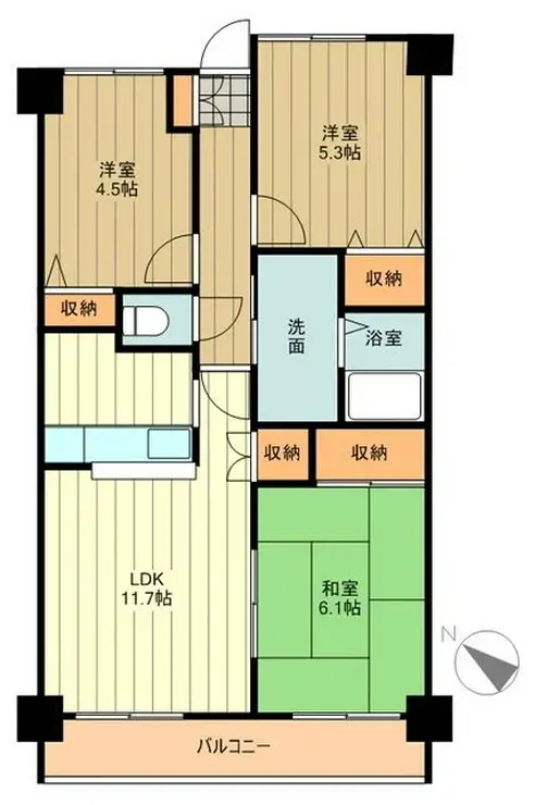 ラフィネ立川 7階階 間取り