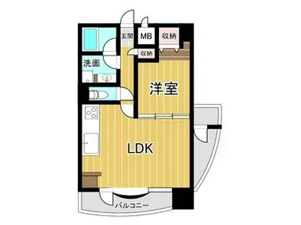 テラパークN1(1LDK/5階)の間取り写真
