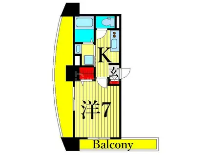 メゾン ド ルビアン(1K/4階)の間取り写真