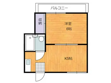 グレースコート関(1DK/2階)の間取り写真