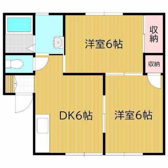 グリーンハイツ福島F(2DK/2階)の間取り写真