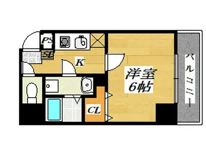 レクシア京橋(ワンルーム/6階)の間取り写真
