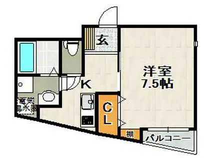 GKレジデンス向月町(1K/3階)の間取り写真