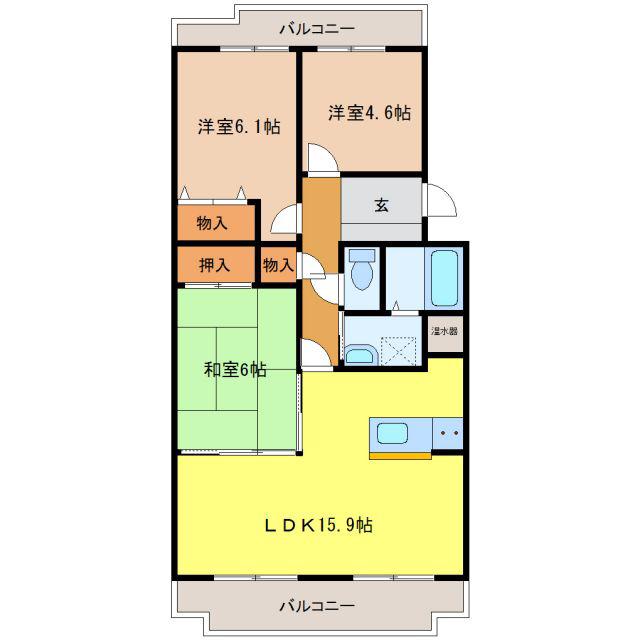 セルサス コロク(3LDK/4階)の間取り写真