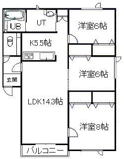 クレア2・4(3LDK/2階)の間取り写真