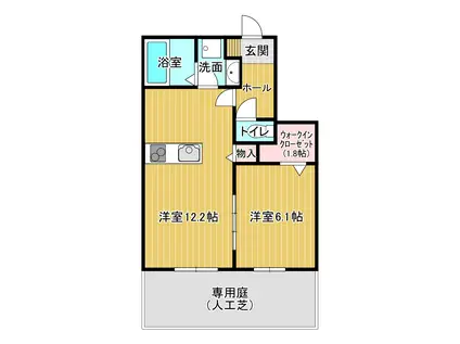 MELIA COURT(1LDK/1階)の間取り写真