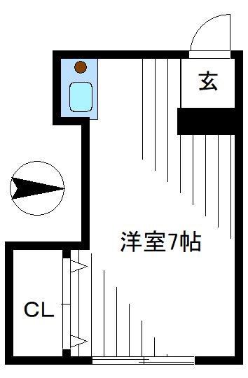 アサリハウス(ワンルーム/1階)の間取り写真