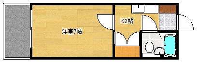 エステート山根(1K/2階)の間取り写真